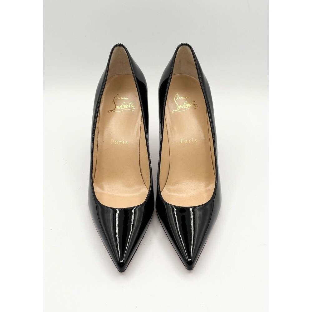Christian Louboutin Kate 85mm Black Patent Leather Stiletto Heels Sz EU 37 - Picture 5 of 12